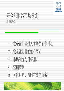 安全注射器市场策划培训资料三
