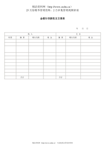 金银行存款收支日报表