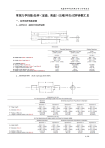 1、常规力学性能标准试样尺寸(拉伸、压缩、冲击)-2015-03-04