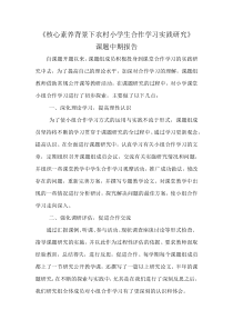 核心素养下合作学习课题中期报告