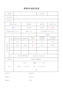 市政排水闭水试验记录表(自动计算)