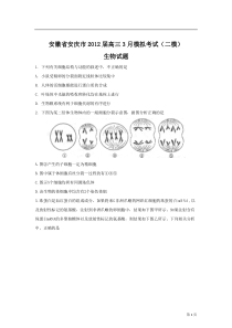 安徽省安庆市2012届高三3月模拟考试