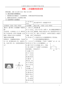 安徽省铜都双语学校年中考数学二次函数的实际应用复习学案