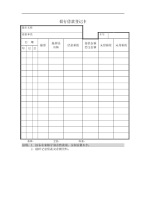 银行借款登记卡