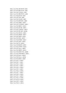 VB键盘常量大全256个虚拟键码