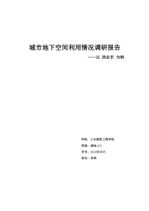 城市地下空间利用情况调研报告