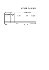 银行存款开户情况表