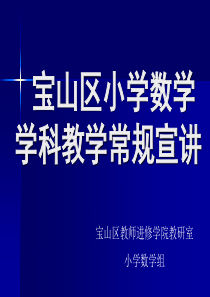 宝山区小学数学学科教学常规宣讲