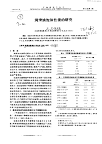 润滑油泡沫性能的研究