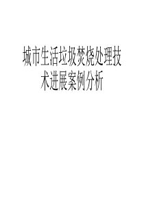 城市生活垃圾焚烧处理技术进展案例分析