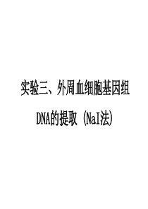 实验三细胞外周血DNA的提取