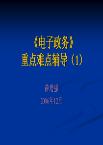 《电子政务》重点难点辅导（1）