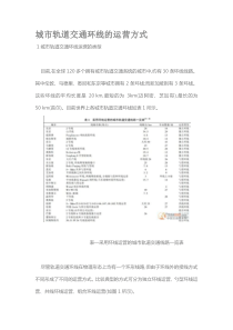 城市轨道交通环线的运营方式