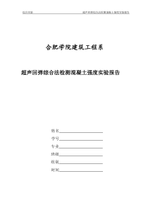 实验报告--超声回弹综合法检测混凝土强度