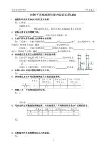 实验知识点归纳填空九年级部分