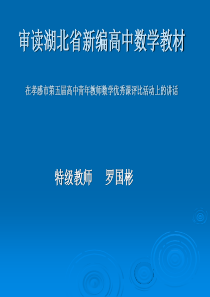 审读湖北省新编高中数学教材