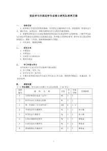 宪法学与行政法学专业硕士研究生培养方案