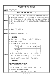 对数函数及其性质(一)必修一教案25