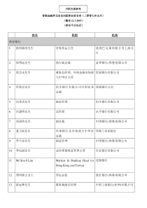 香港金融界北京访问团参加者名单（二零零七年五月）