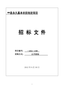 基本农田划定招标文件