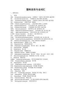 塑料改性专业词汇