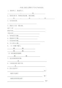 一年级上册语文照样子写句子知识总结