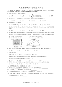 苏教版九年级数学第一学期期末试卷附答案