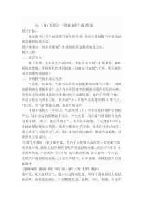 六(3)防一氧化碳中毒教案