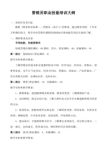 (营销员)教学大纲及教学计划