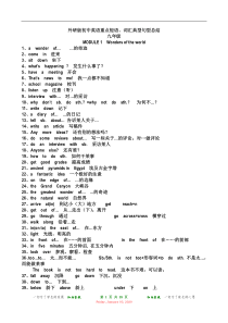 外研版初中英语九年级重点短语词汇典型句型总结