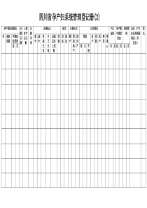 四川省孕产妇系统管理登记册