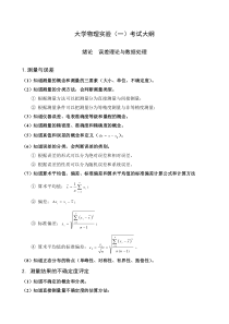 大学物理实验考试大纲