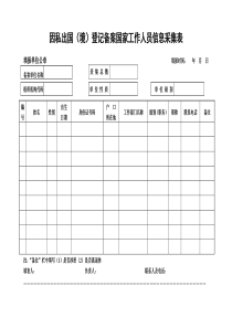 因私出国(境)登记备案国家工作人员信息采集表