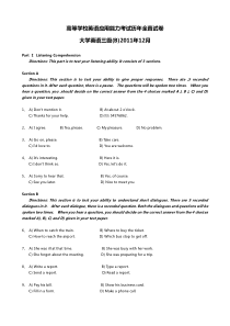 大学英语三级(B)真题2011年12月