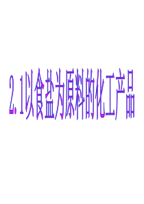 21以食盐为原料的化工产品