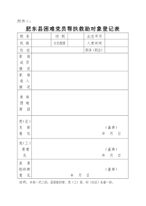 困难党员登记表星光社区