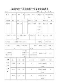 困难职工帮扶申请表(最新)