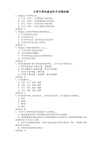 大学计算机基础专升本模拟题