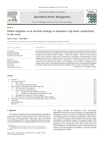 17在干旱地区最大化水分生产率的一种非充分灌溉农业战略策略