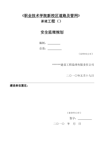 大峡谷工程项目安全监理规划