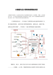 大数据与云计算和物联网的关系