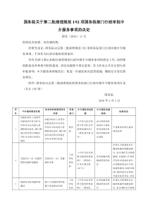 国务院关于第二批清理规范192项国务院部门行政审批中介服务事项的决定