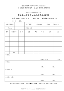 7.5.1-J02-05-F11智能化工程项目组办公物资需求计划