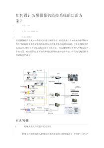 如何设计防爆摄像机监控系统的防雷方案