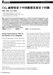 CO2减排情景下中国能源发展若干问题