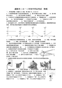 威海市二O一二年初中学业考试物理