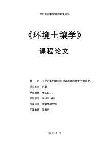 土壤中砷污染的治理研究