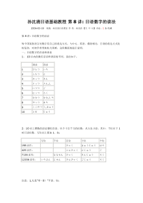 孙沈清日语基础教程 第8讲 数字