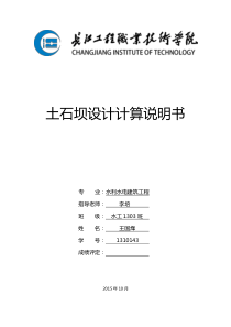 土石坝设计计算说明书