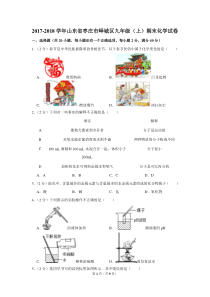 2017-2018学年山东省枣庄市峄城区九年级(上)期末化学试卷